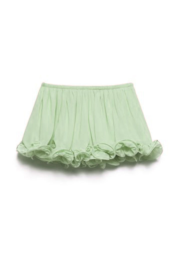 Romantic Drama Chiffon Wavy Ruffles Elastic Waist Loose Shorts (Shipped Within 24 Hours)