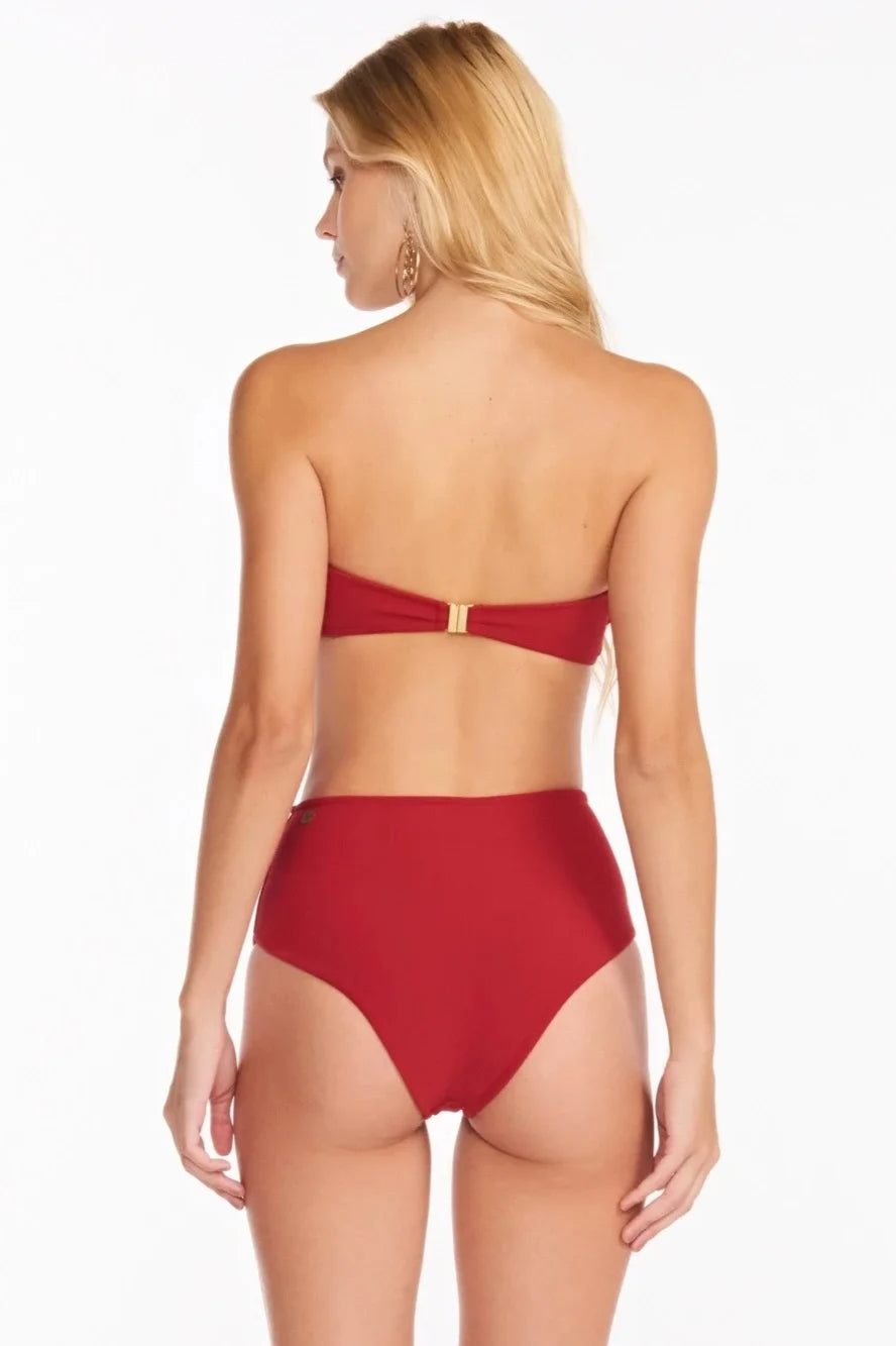 Conjunto de bikini a rayas sin tirantes