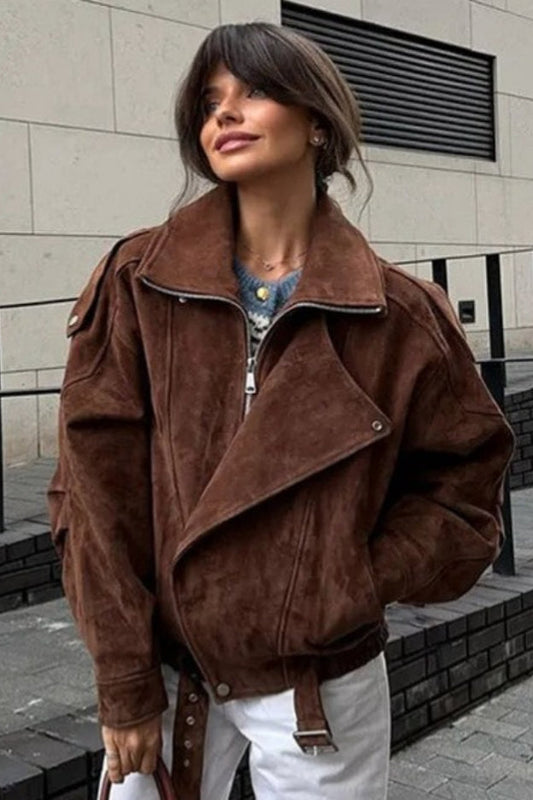 Mocha Brown Relaxed Fit Jacket