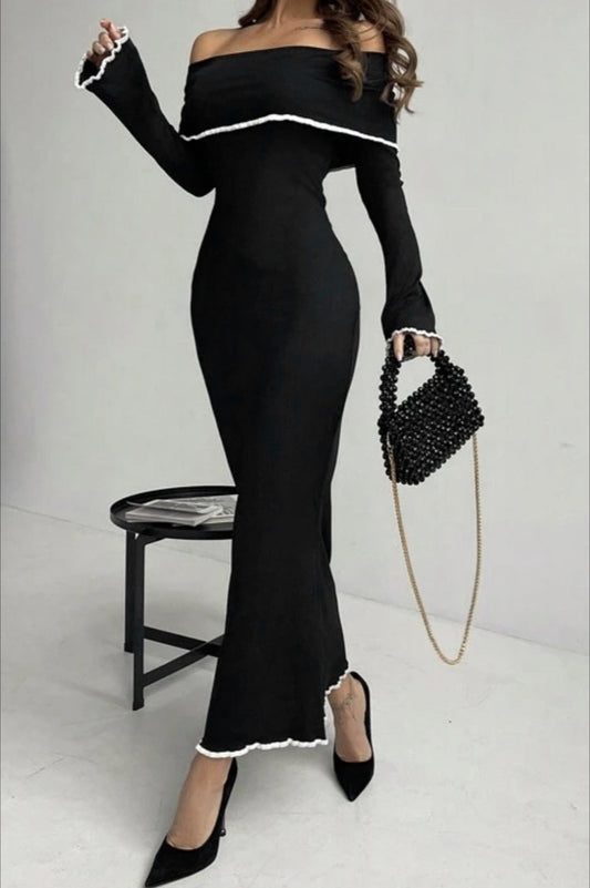 One-Shoulder Knit Work Dress