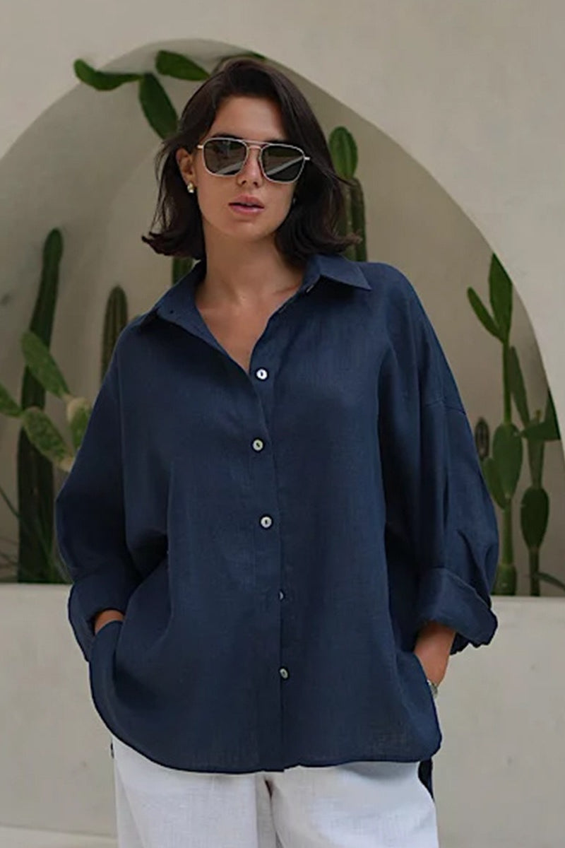 Camisa informal suelta de moda para ir al trabajo