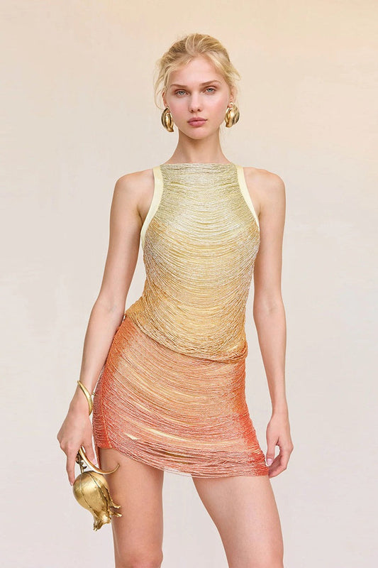 Ombre Bandage Mini Graduation Party Dress