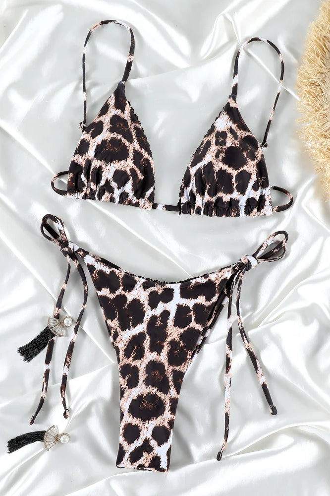 Conjunto de bikini sexy de leopardo