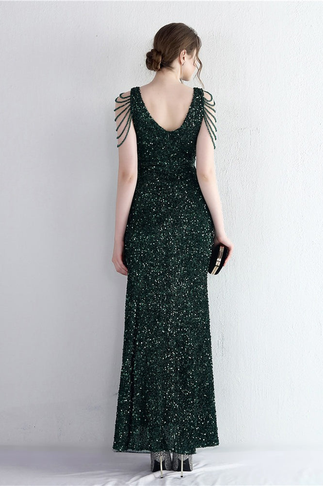 Vestido de Gala Sirena con Cuentas Distintivas