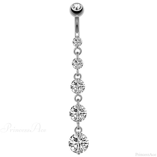 7 Cardiac Gems Dangle Gothic Belly Ring