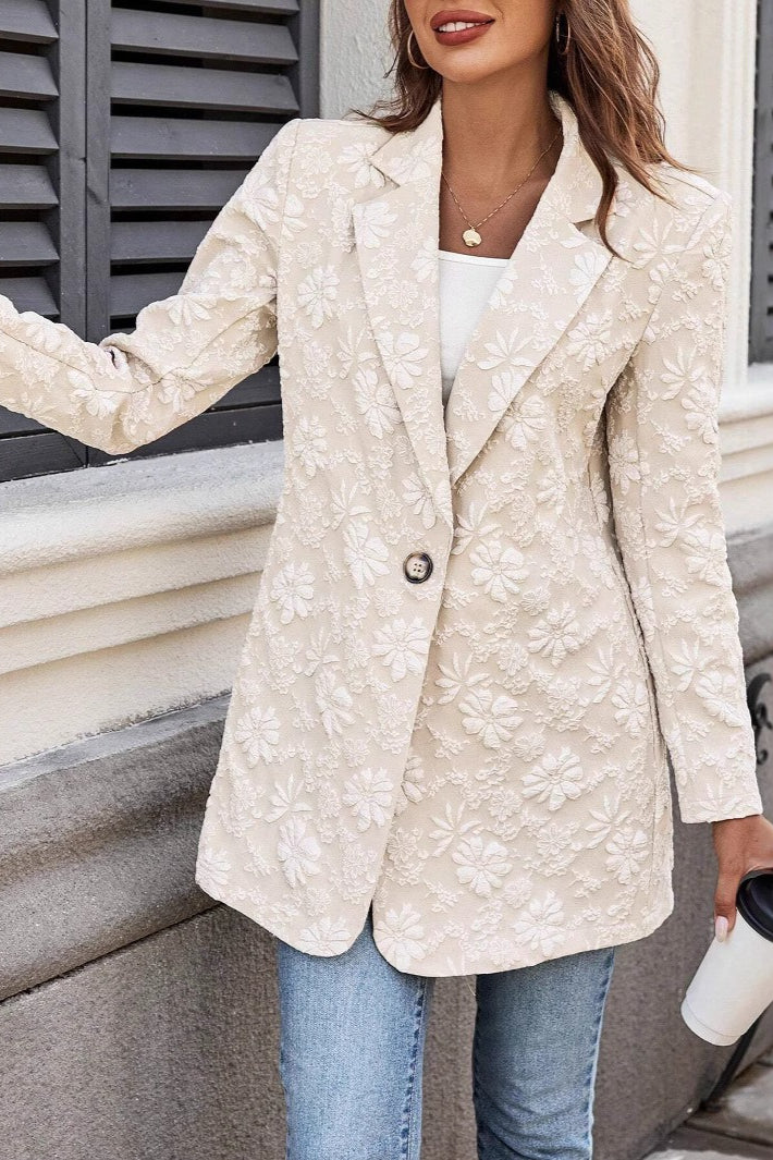 Blazer elegante de jacquard con un botón
