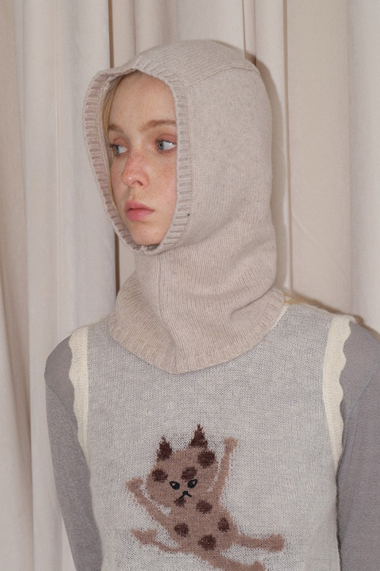 Pasamontañas de lana, gorro de punto cálido de una pieza