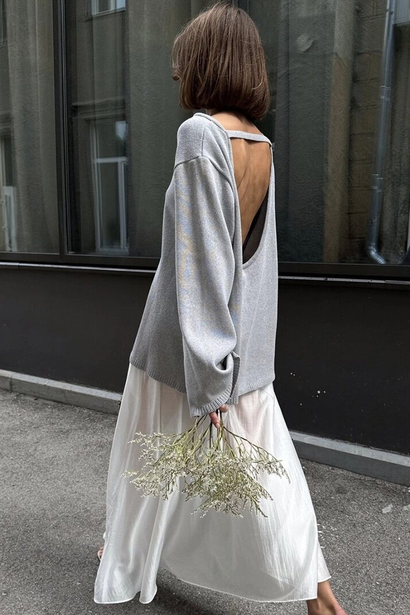 Loose Fit Backless Sweater