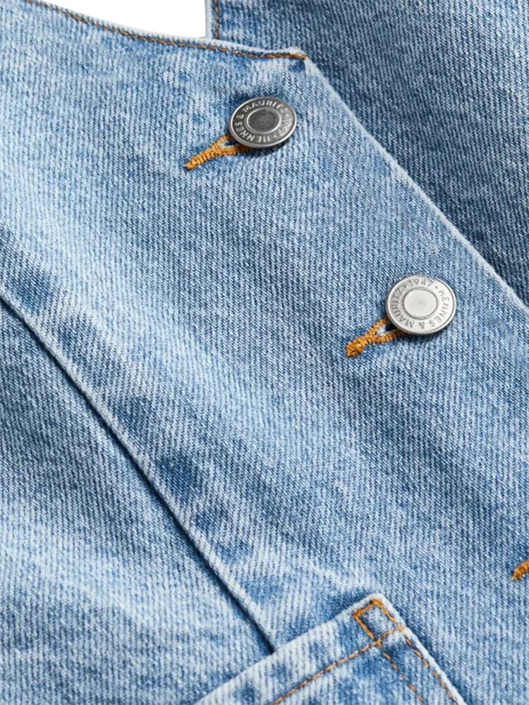 Women Halter Off Shoulder Sleeveless Backless Buttons Up Summer Denim Vest Club Party Streetwear 2024 Crop Top