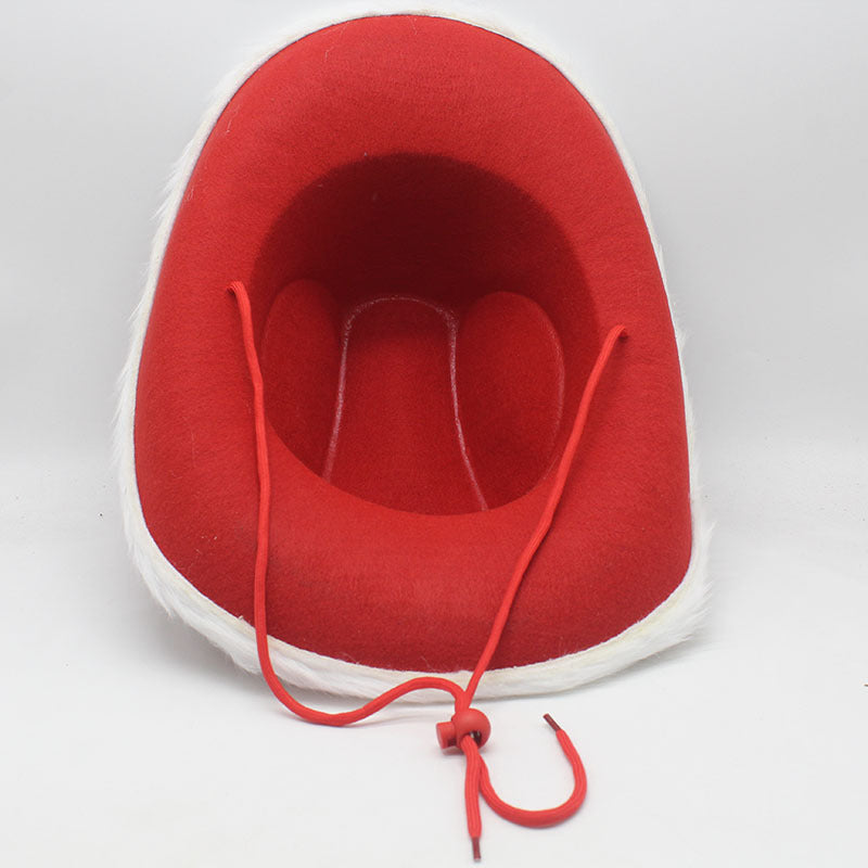 Sombrero de vaquero de piel sintética rojo