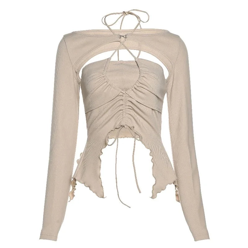 DressBetty - 2024 Vintage Long Sleeve Slim T-Shirt