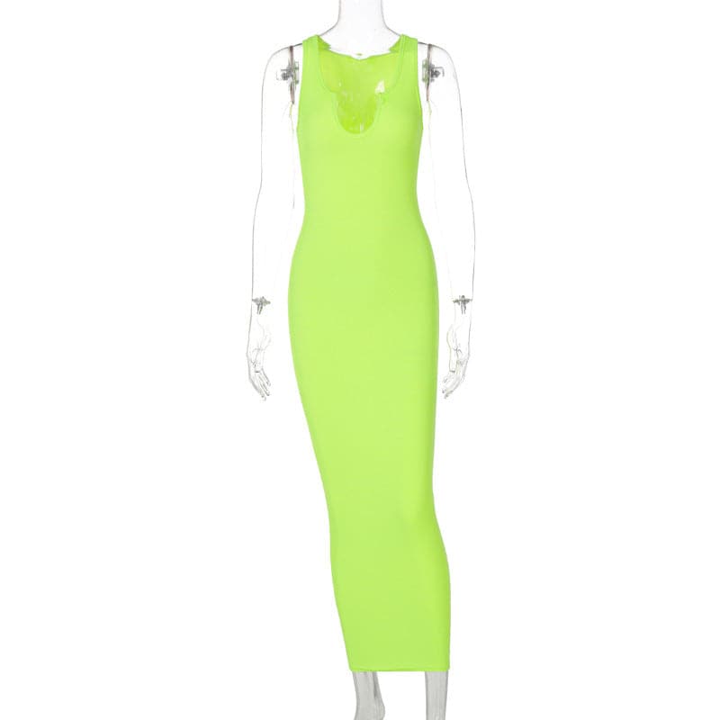 DressBetty - Summer Dresses Women Fashion U-neck Sleeveless Slim Fit Dress