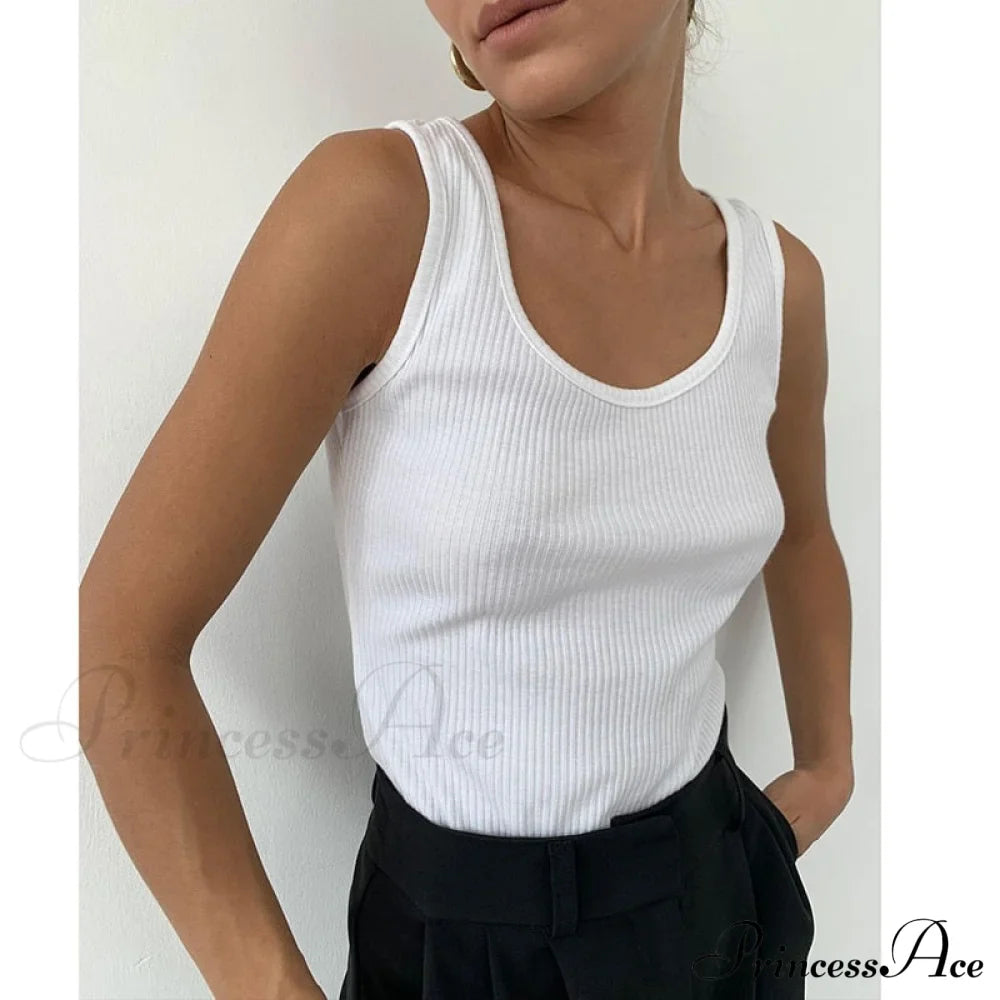 Basic Ribbed Knitted Tank Top