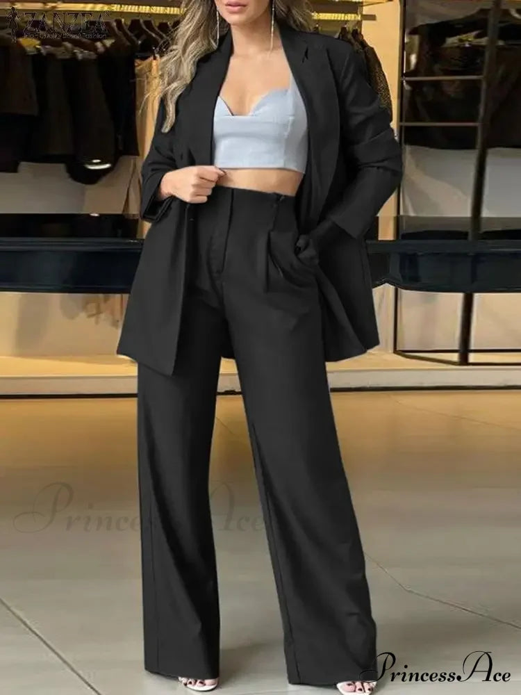 Blazer Wide Leg Pant Loose Matching OverSuit