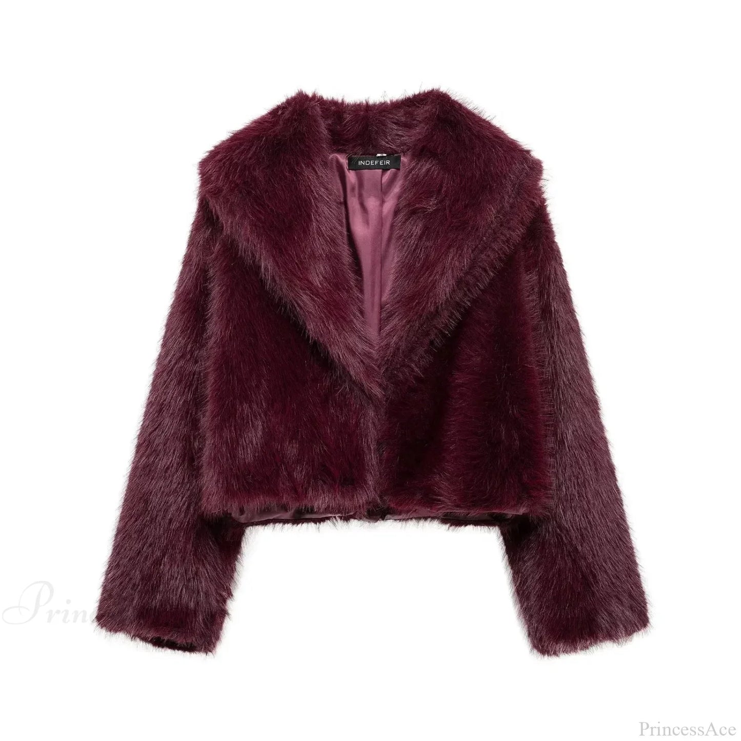 Brown Lapel Fluffy Coat