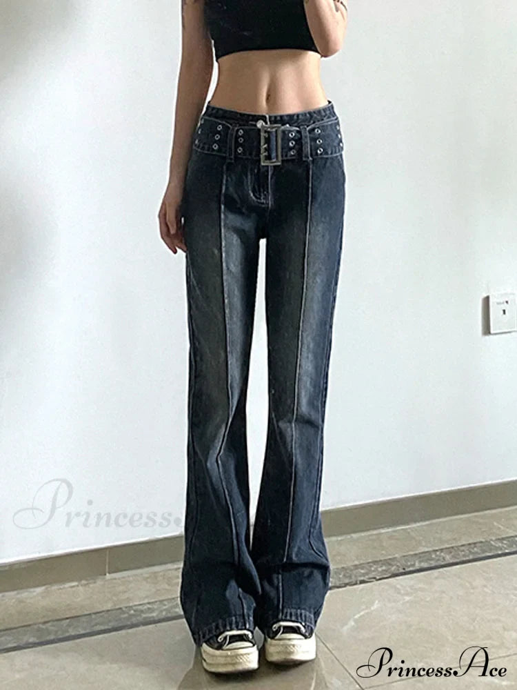 Brown Vintage Flared Hight Waist Jeans
