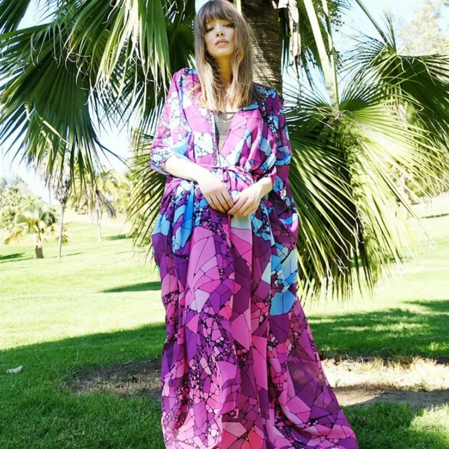Chiffon Leopard Print Kimono Boho Bikini Cover Up