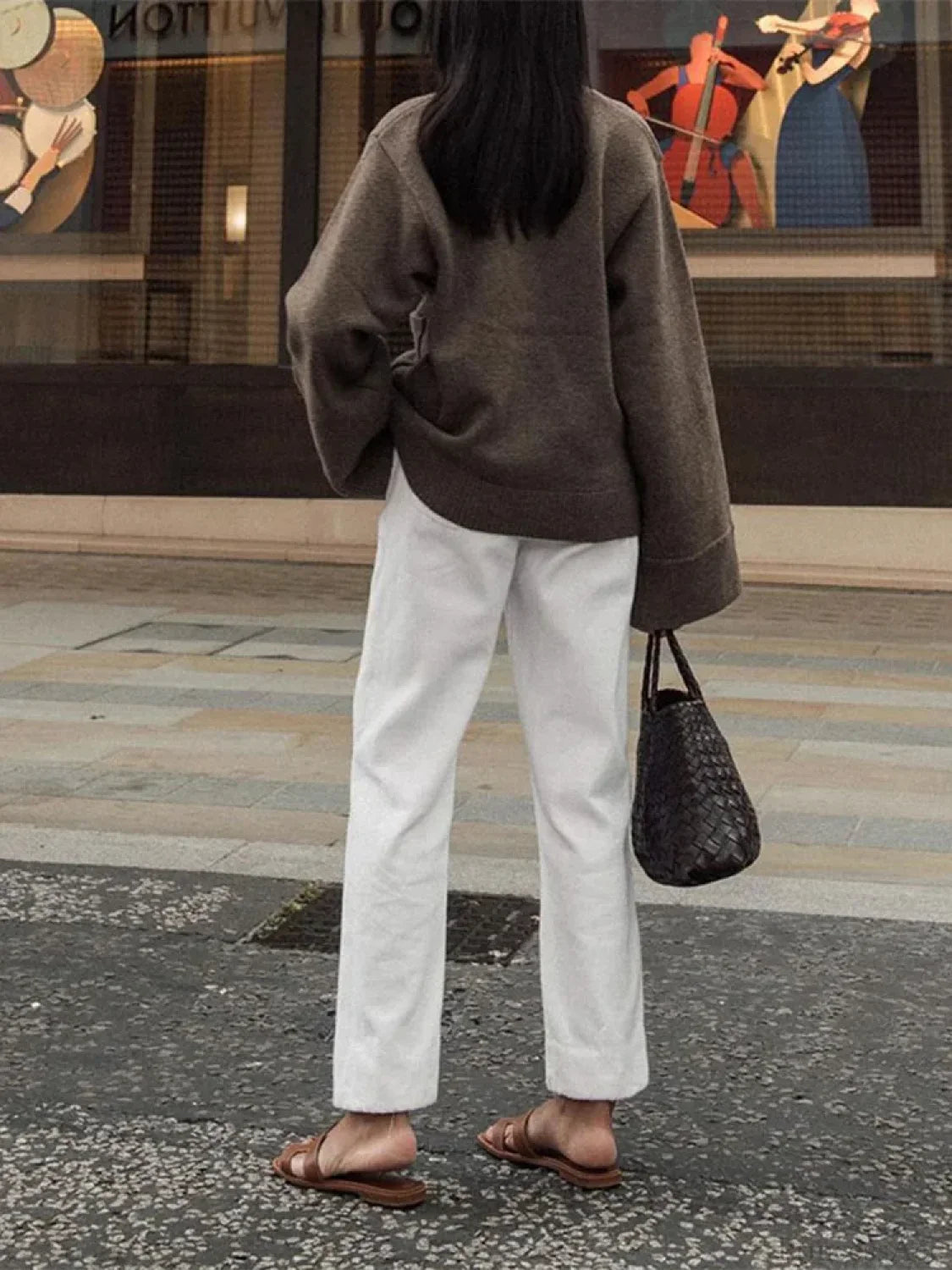 Classic Solid Pocket V-Neck Single-Breasted Cardigan