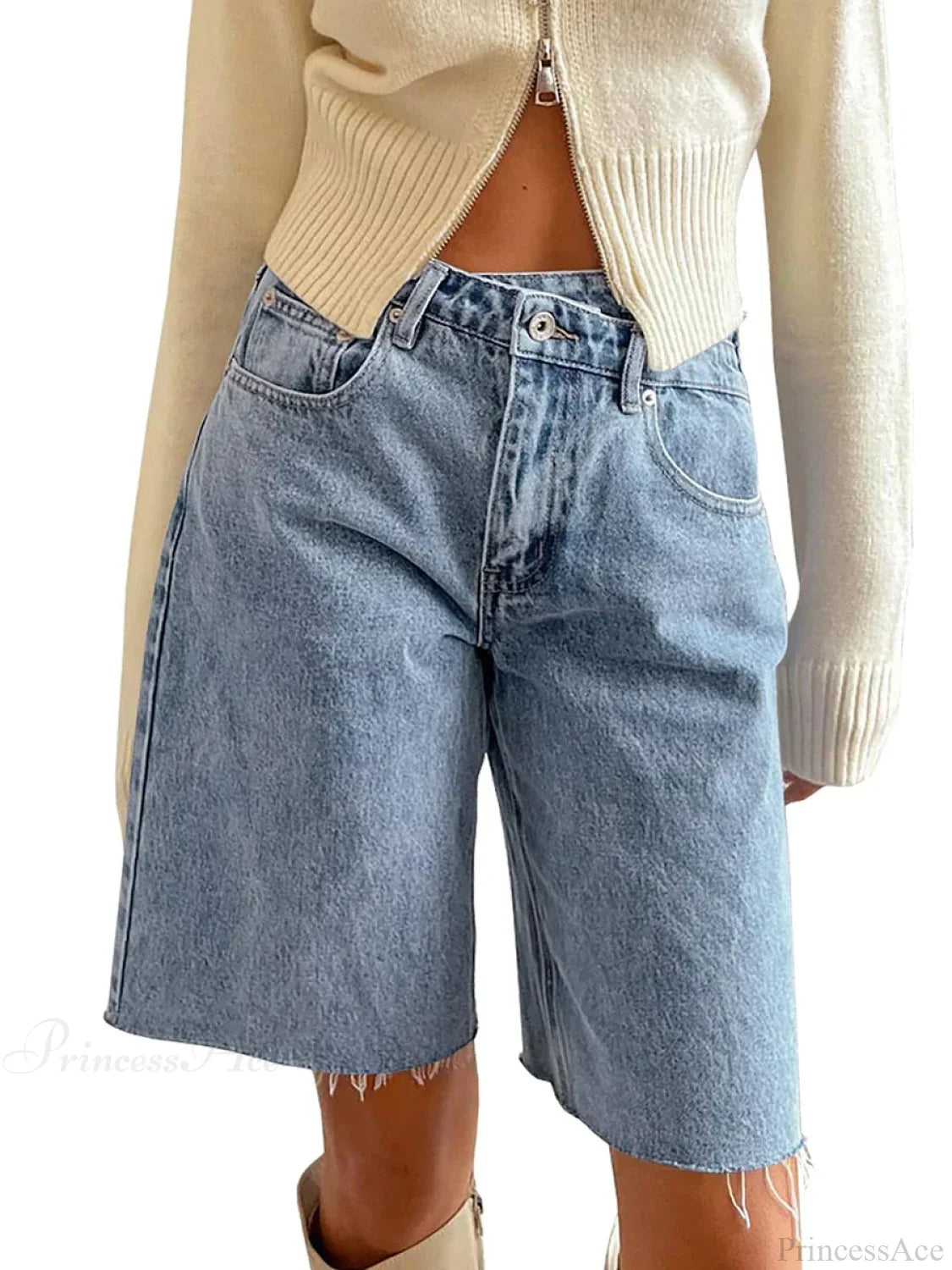Crossover Asymmetrical Denim Short