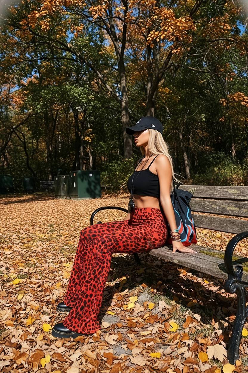 Leopard Print Flare Pant