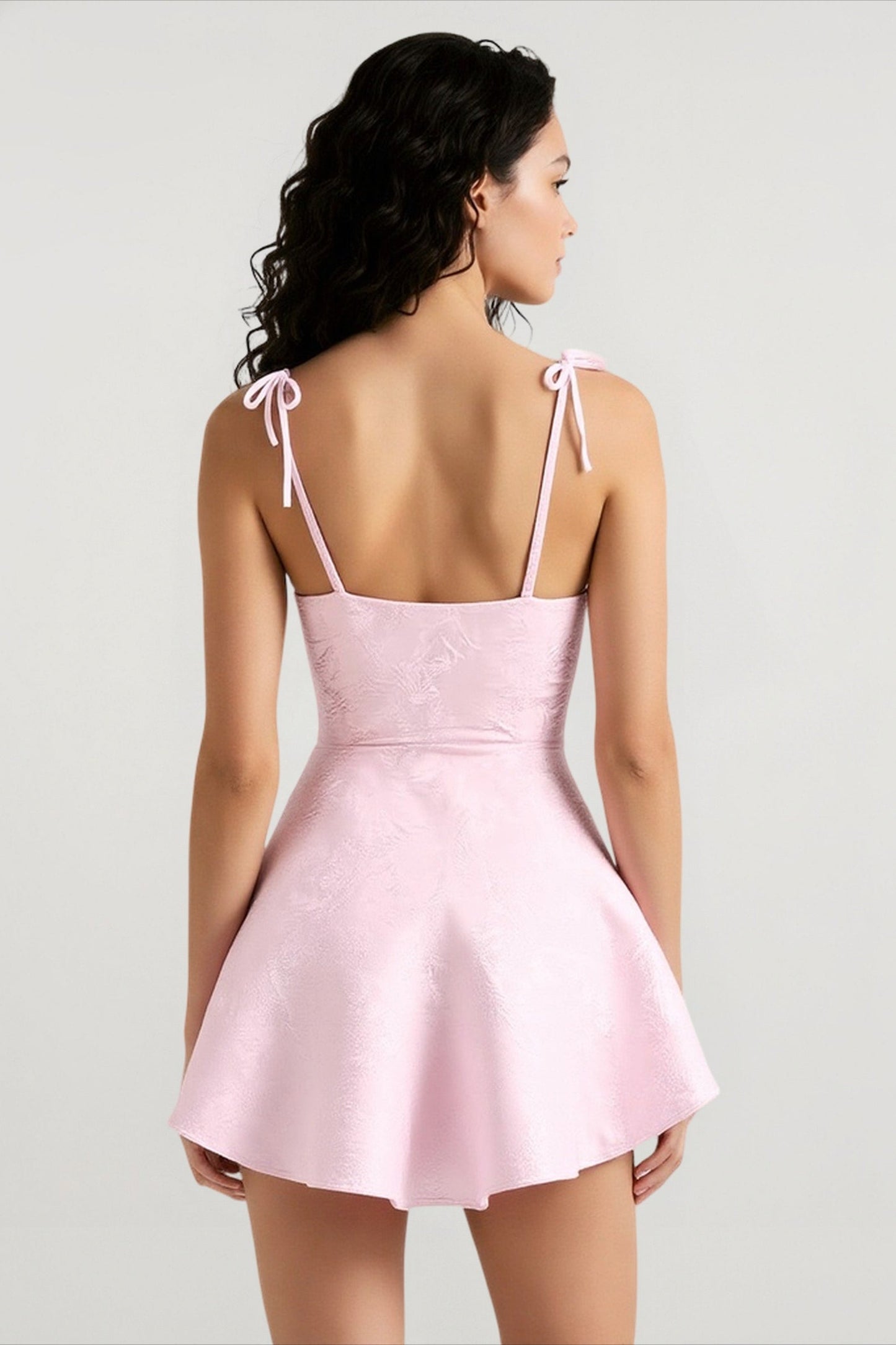 Tie-Waist Backless Cowl Neck Birthday Dress