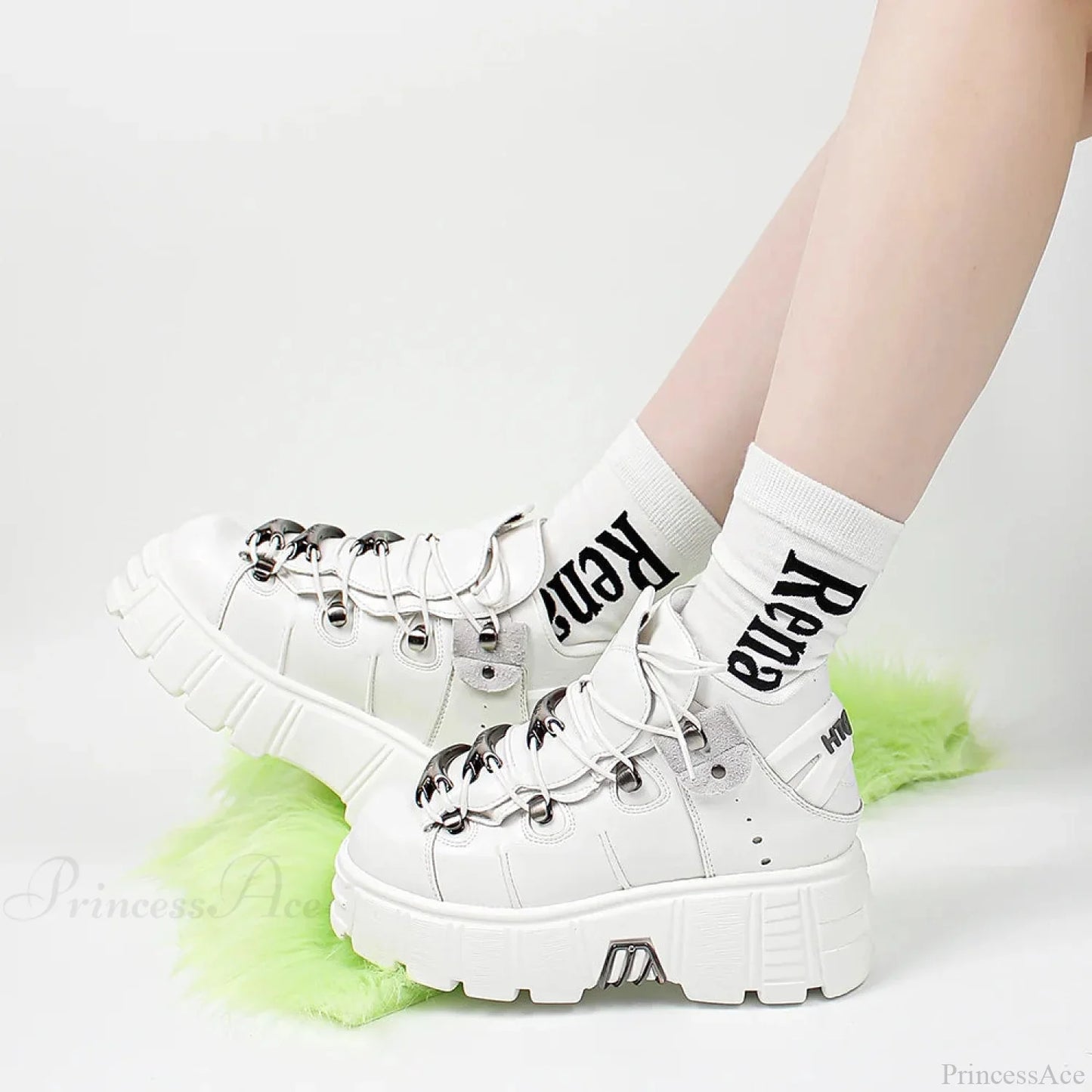 Dark Lace-Up Elevated Rock Sneaker