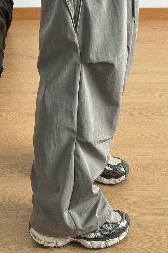 Pantalones casuales de secado rápido con paneles sólidos