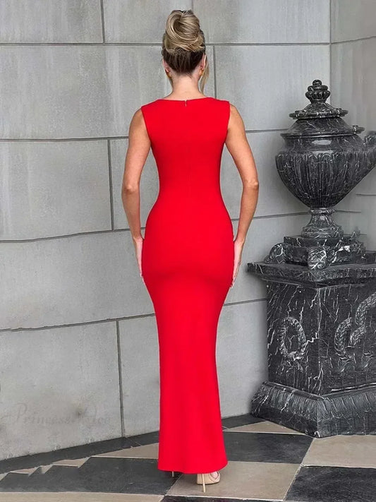 Elegant Maxi Slim Bodycon Vacation Dress