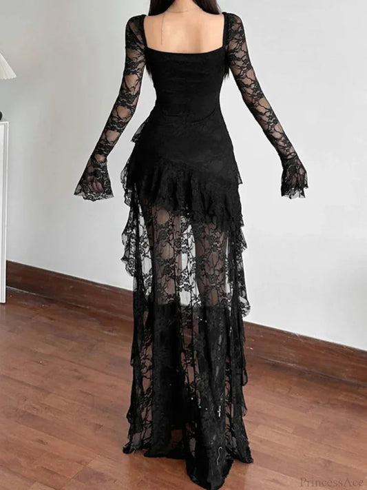 Enchantingcore Transparent Bodice Midi Dress