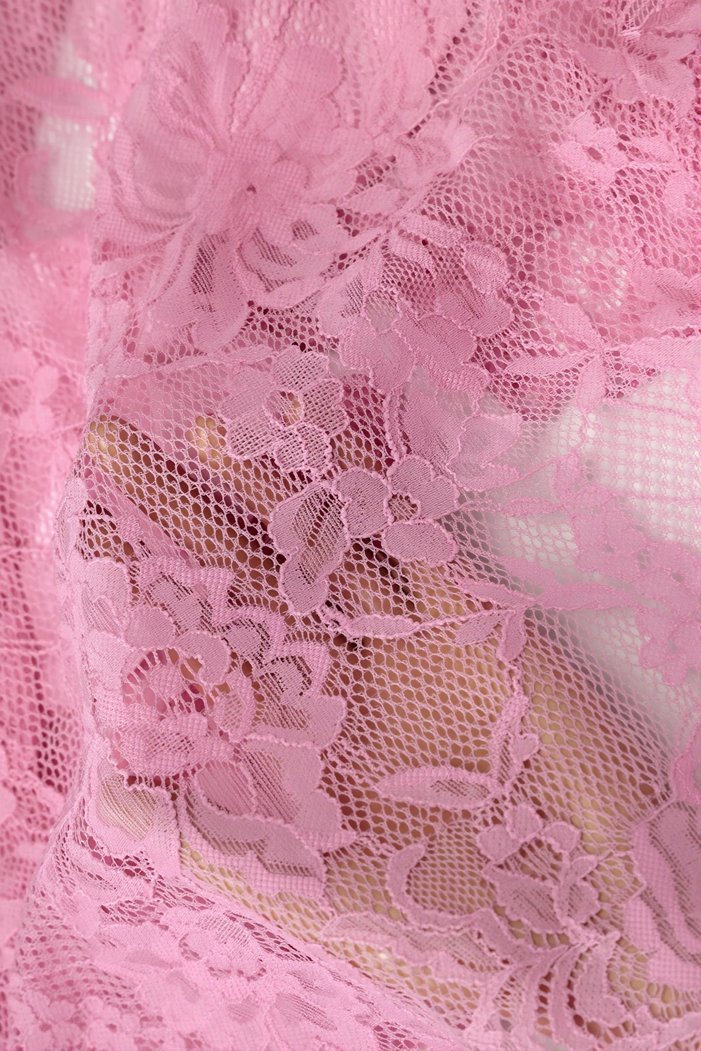 Blusa de encaje sexy de manga larga con lazo frontal