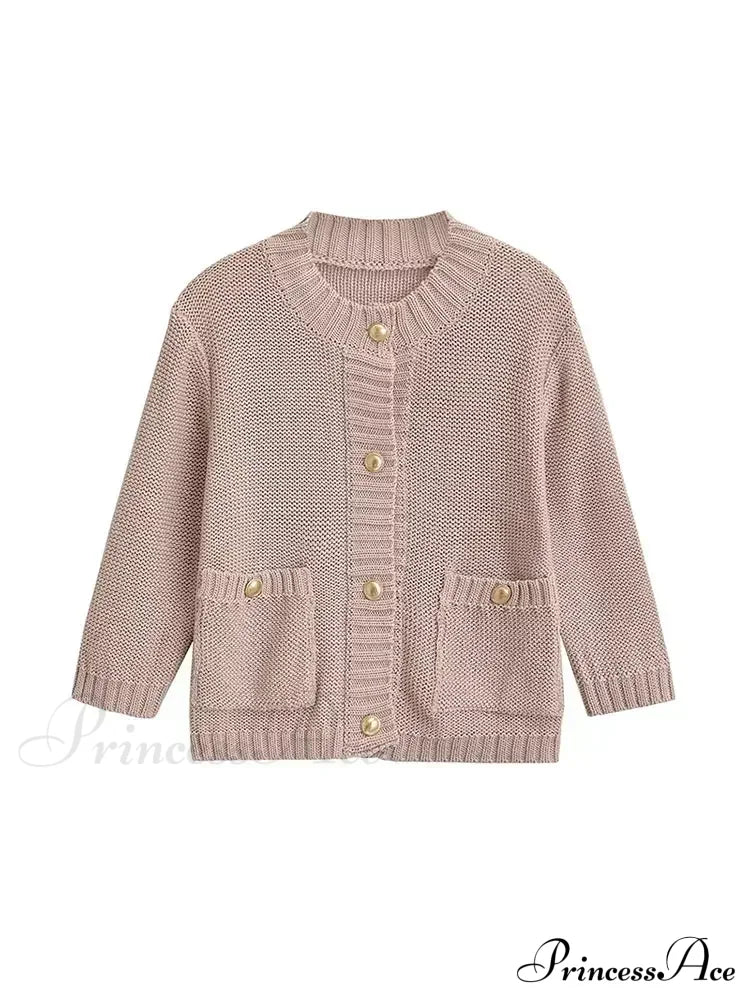 Fashionable Chic Yellow Stylish Cozy Long Sleeve Comfortable Single-breasted Warm Sweater