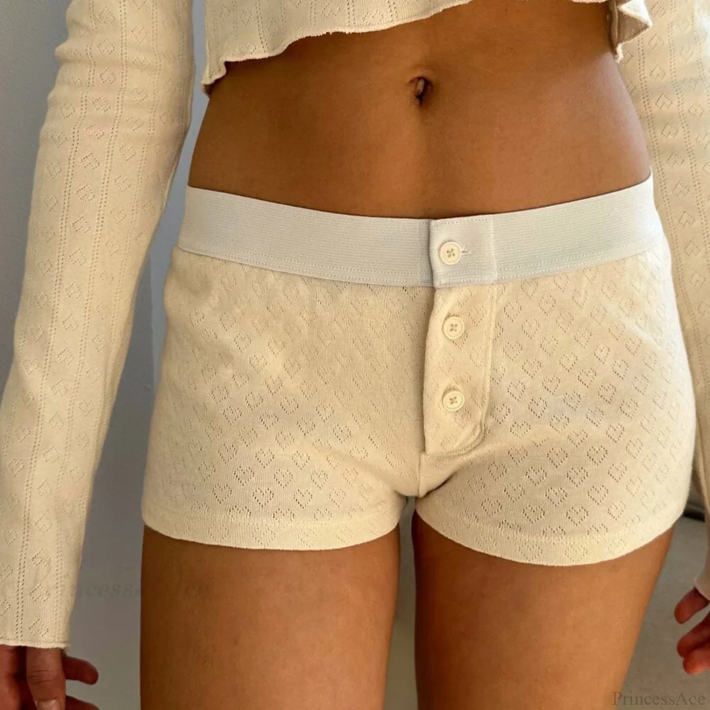 Floral Button Low-Rise Short