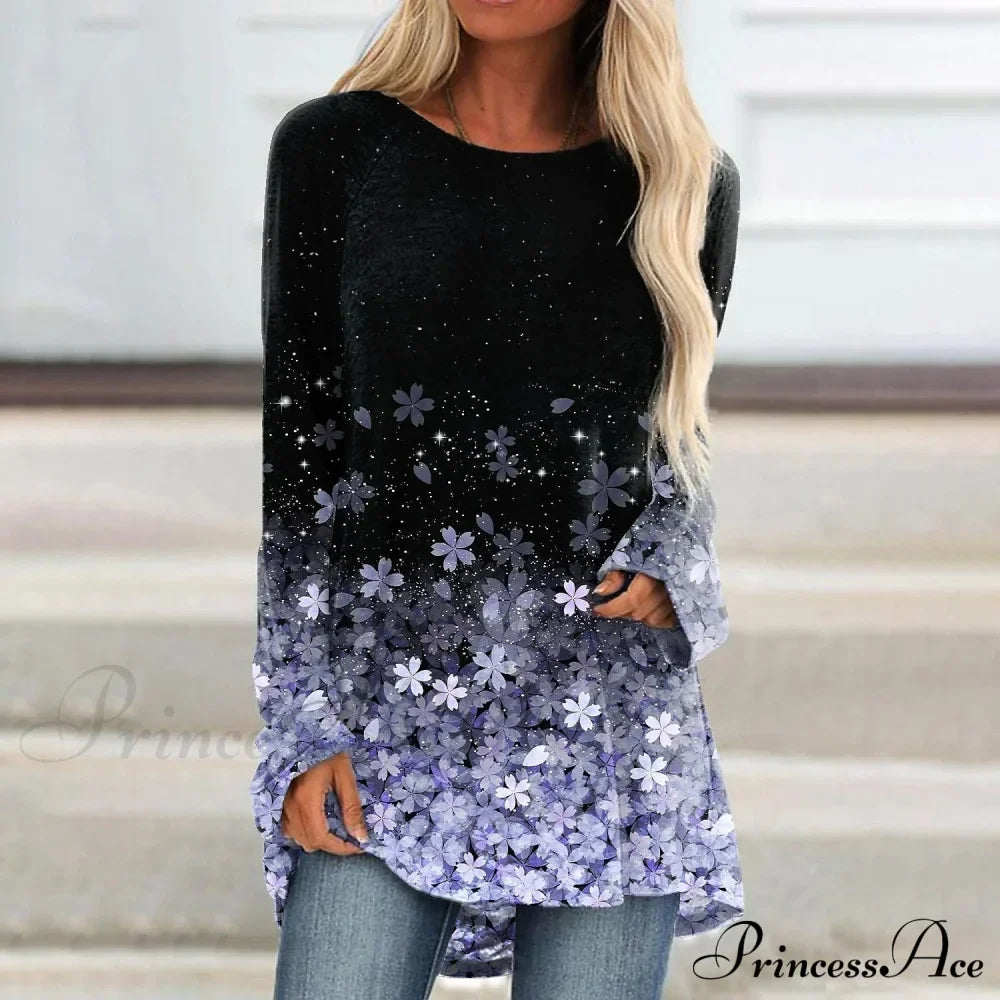 Floral Sparkly Glittery Painting T shirt