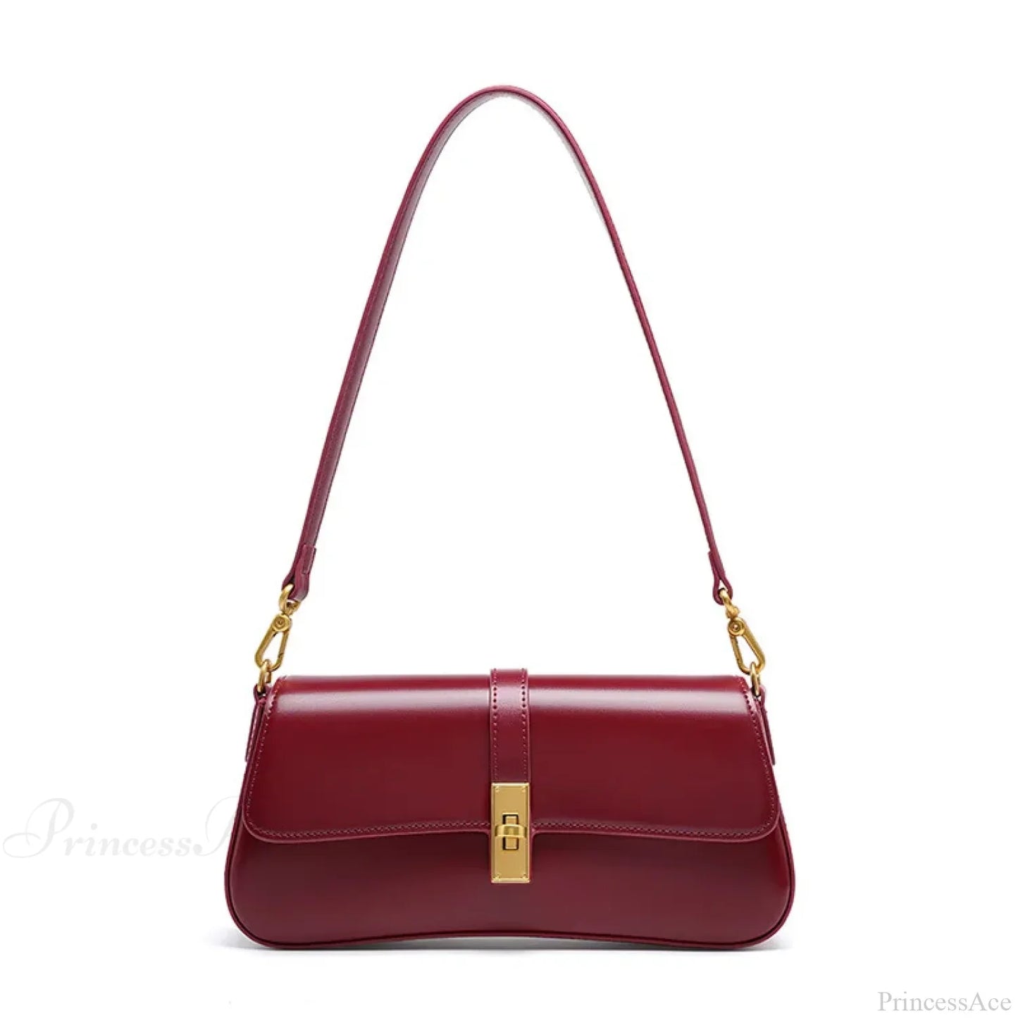 Genuine Leather Baguette Shoulder Bag