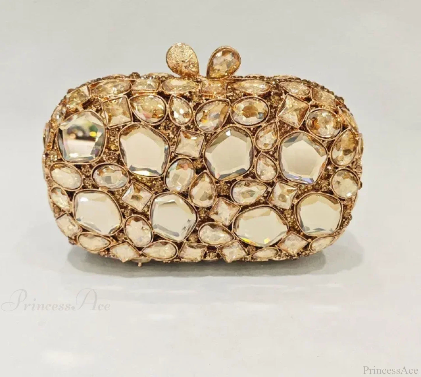 Gold/Silver Crystal Evening Clutch Wristlet