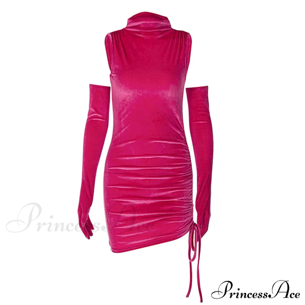 High Neck Ribbed Knit Modern Long Sleeve Maxi Dress