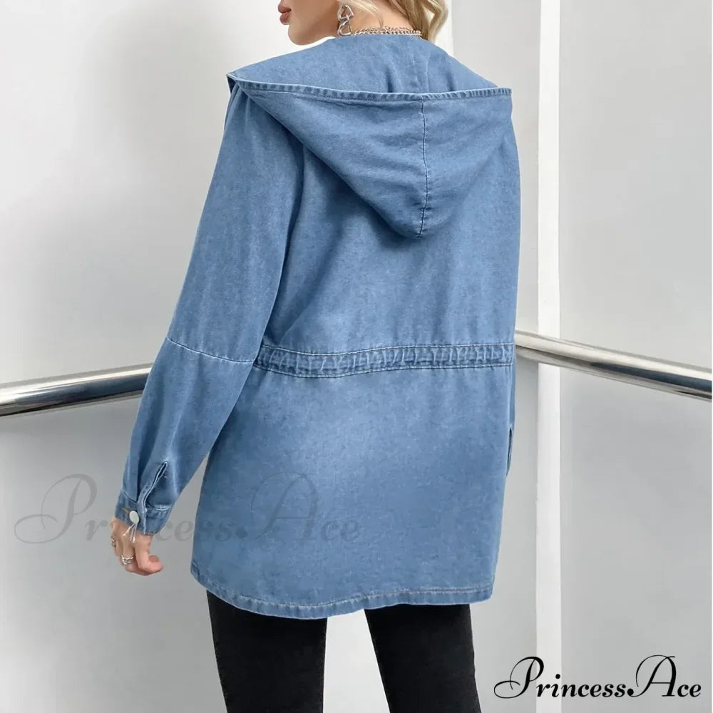 Hooded Autumn Winter Lapel Loose Open Front Chic Stylish Elegant Fashionable Versatile Short Women's Jacket