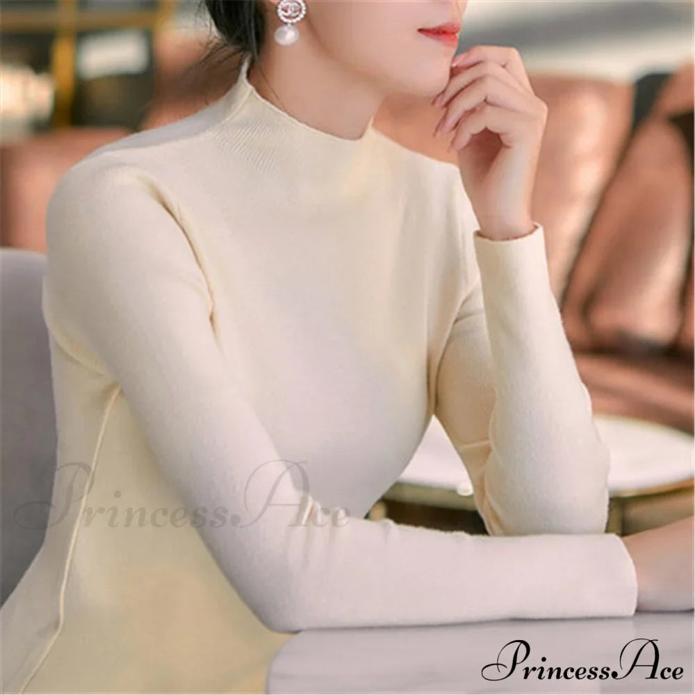 Knitted Turtleneck Pullovers Top