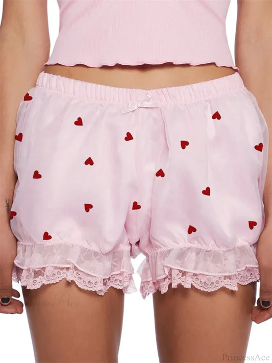 Lace Heart Bow Bloomer Short