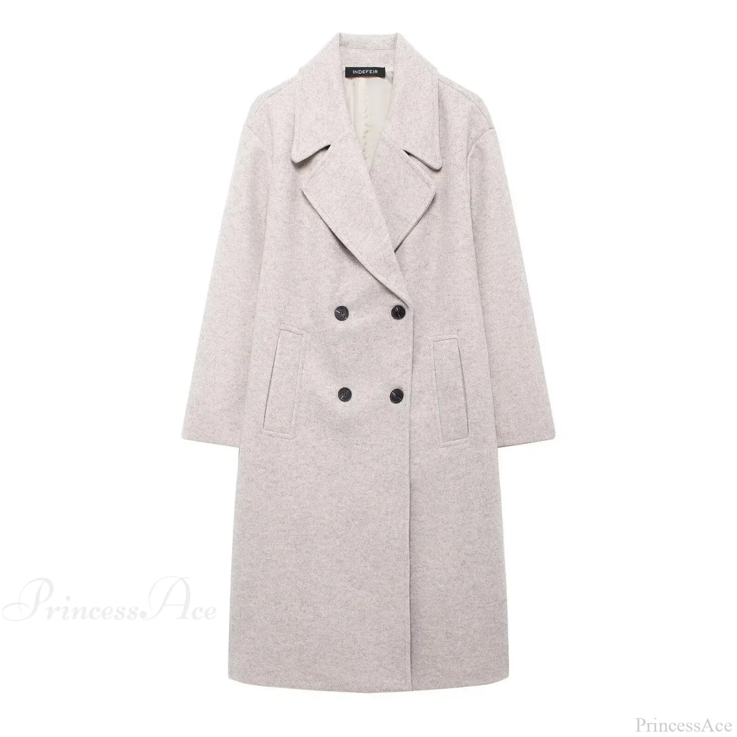 Lace-Up Mao Collar Big Lapel Overcoat