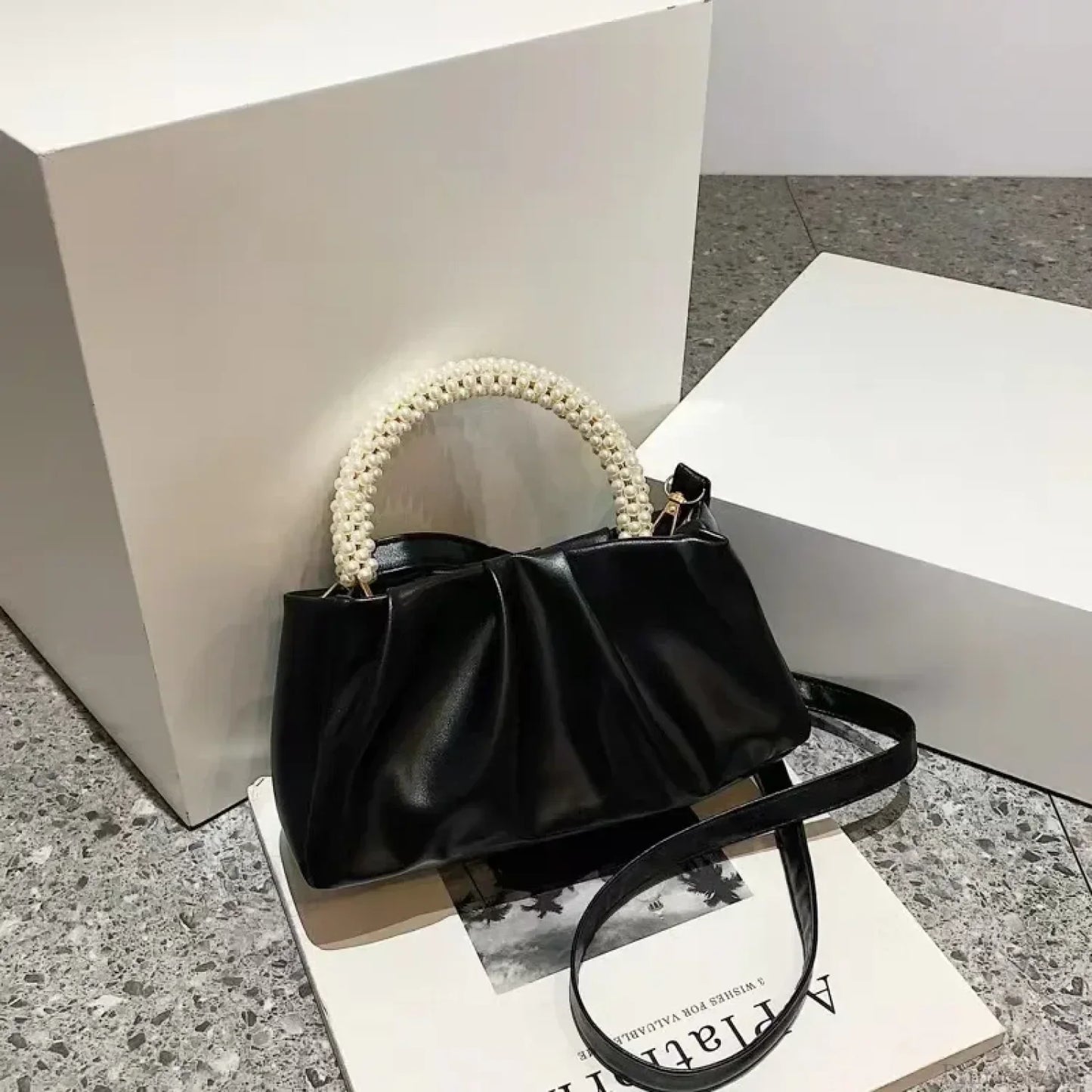 Pearl Handle Dinner Clutch Handbag