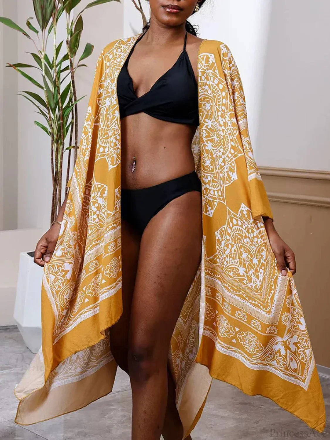 Cubierta de bikini de talla grande estampada