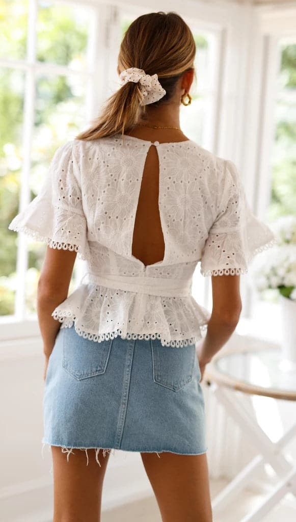 DressBetty - Women's Lace V-neck T-shirt