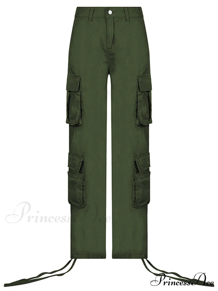 Ruched Big Pockets Cargo Jeans