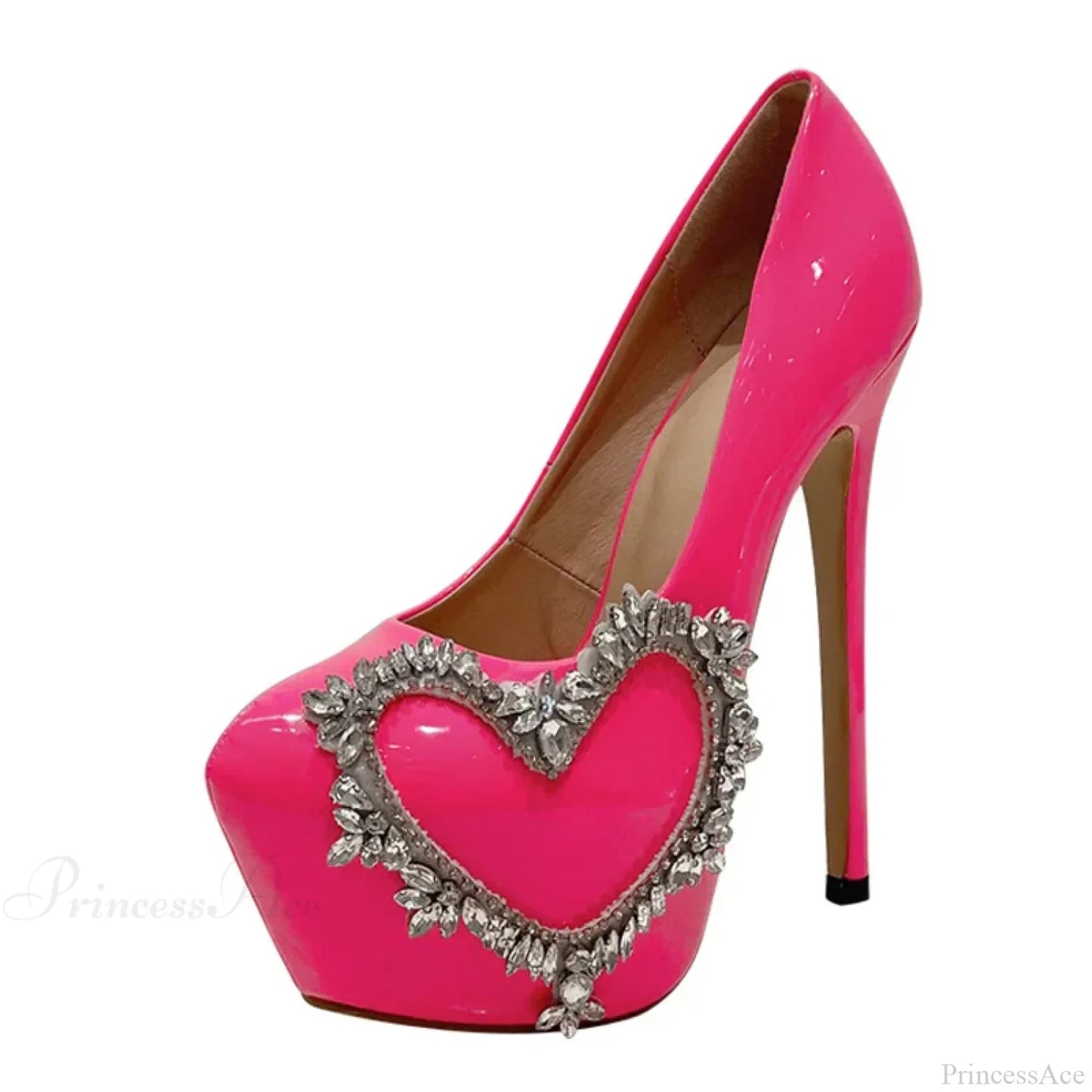 Runway Style Pink High-Heels Women Pumps Spring Autumn Round-Toe Crystal Platform Stiletto Wedding High Heel