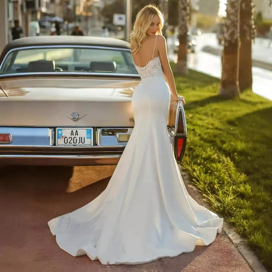 Satin Strapless Mermaid Wedding Dress