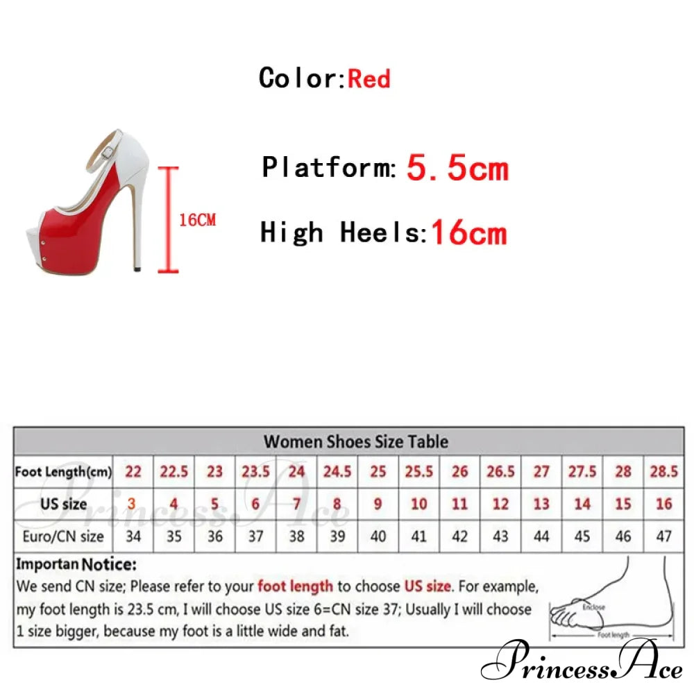 Sexy Peep Toe Ultra High Heels Platform Pumps Stiletto Shoes Red - Party Club Strip Pole Dance Wedding Banquet Women's Fashion