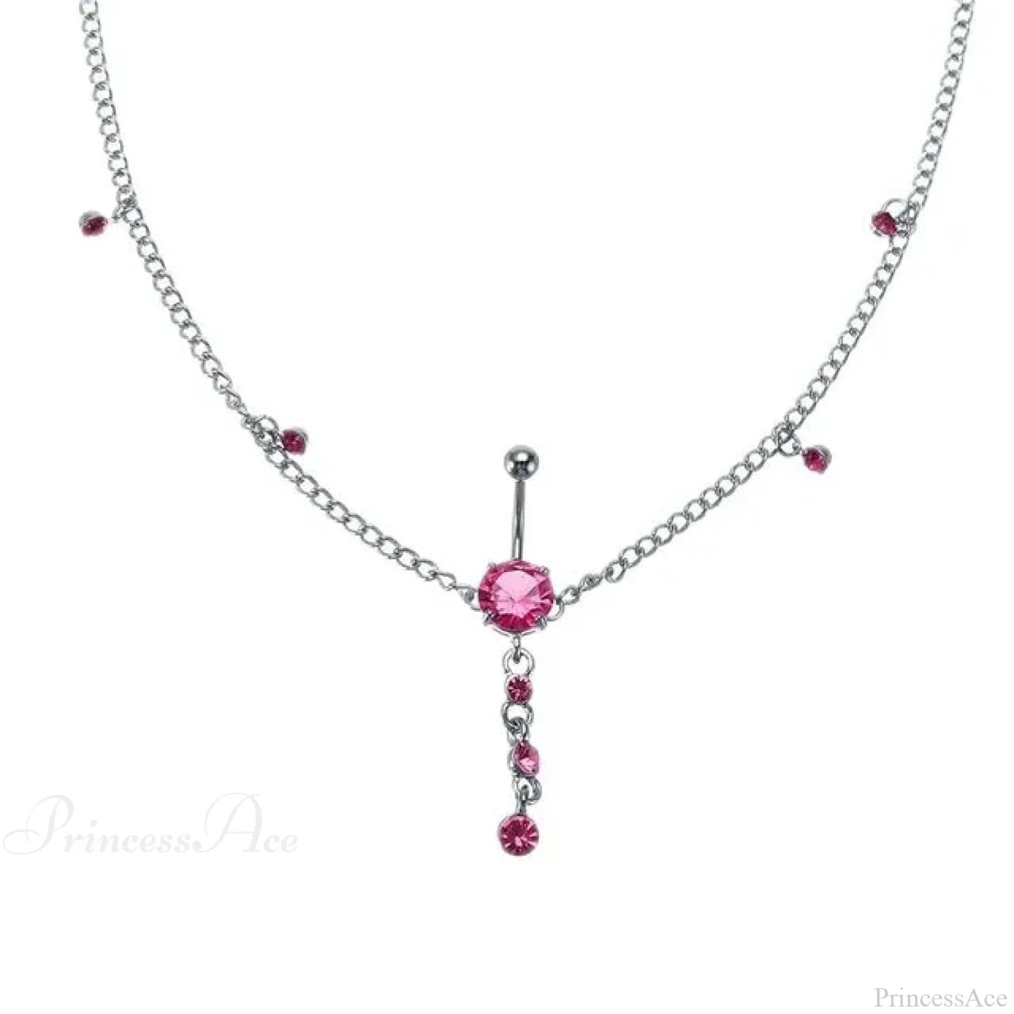 Shiny Metal Chain Dark Belly Ring
