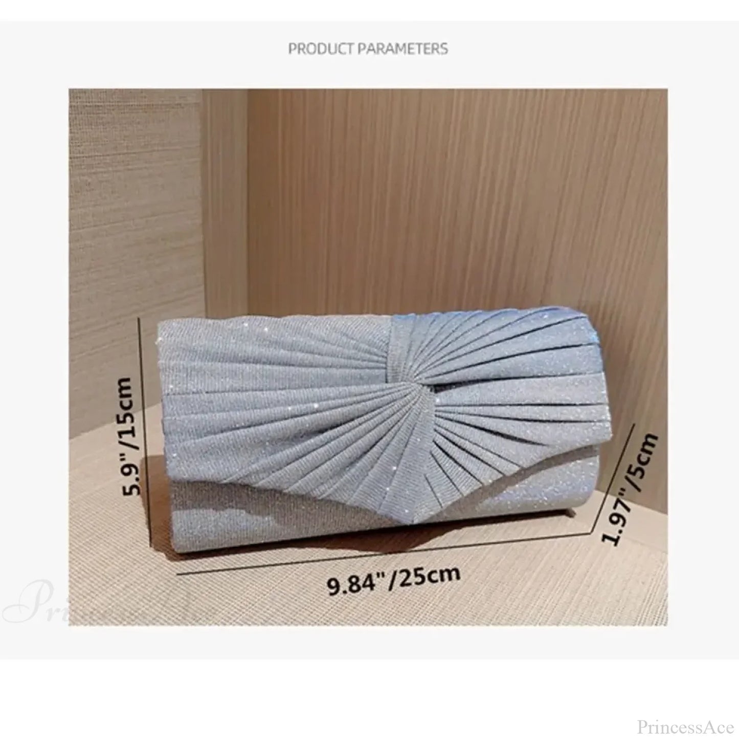 Silvery Sequin Clutch Evening Bag Luxury Party Shoulder Bag