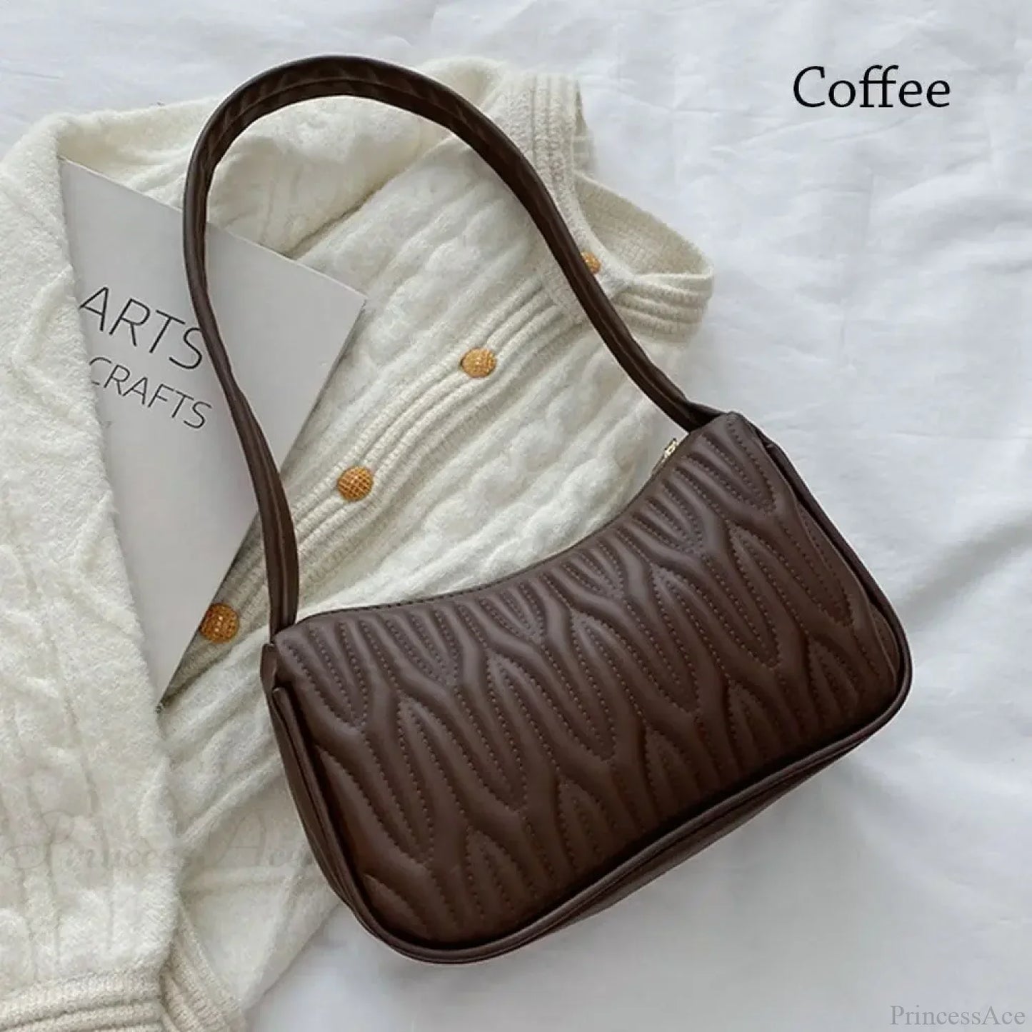 Solid Color PU Leather Women Shoulder Bag